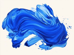 蓝色动感颜料笔触艺术图