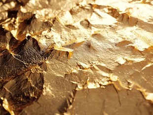 金色箔片纹理细节特写