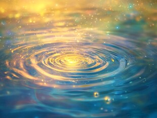 梦幻水波中的璀璨光影