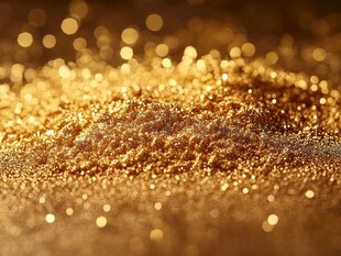 金色闪耀粉末特写画面