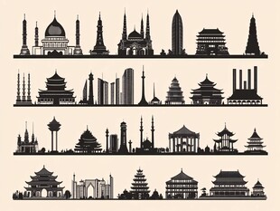 全球知名建筑剪影集合