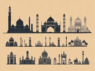 伊斯兰建筑剪影集合