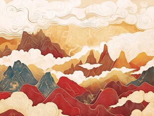 国风云海山峦壮丽图景