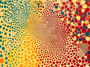 多彩波点抽象艺术图案
