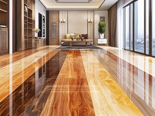 现代奢华客厅木地板效果图