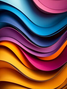 多彩波浪形立体纸张纹理