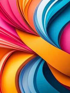 多彩卷曲立体抽象艺术图案