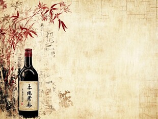 中式风红酒背景图
