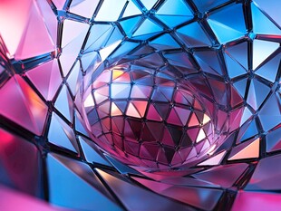 梦幻几何球体3D艺术图像