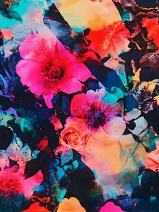 绚丽多彩花卉抽象艺术图案