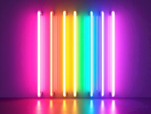 彩色霓虹灯管的绚丽展示