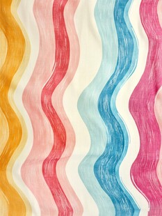 多彩波浪条纹织物图案