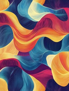 多彩动感波浪抽象艺术图案