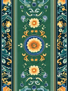 复古花卉条纹图案设计