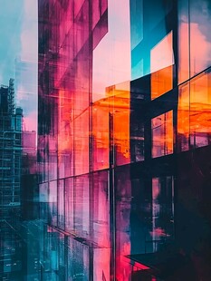 都市建筑的绚丽光影