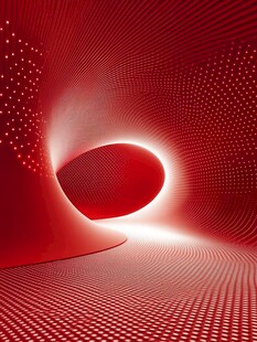 红色科技感抽象立体空间