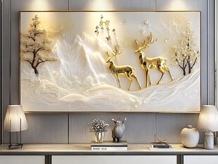 金鹿瑞景墙画 尽显雅致