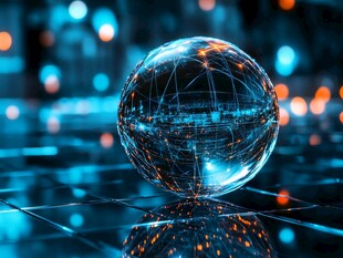 科技感透明地球网络视觉图