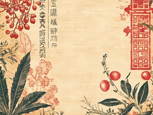 中式古典花卉纹理背景图