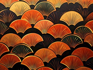 日式扇形图案艺术纹理