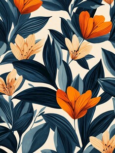 花卉植物无缝图案设计