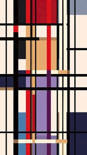 抽象几何色块线条构成图