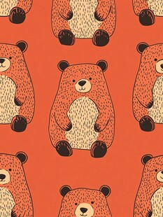 可爱小熊无缝图案设计