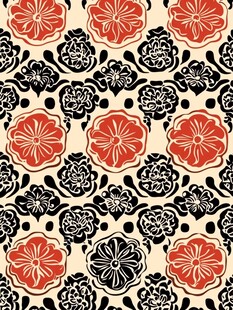 复古花卉几何图案无缝背景