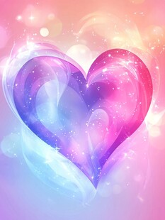 梦幻炫彩爱心背景图