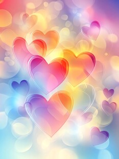 梦幻炫彩爱心背景图