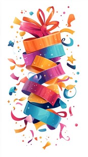 缤纷彩带营造节日氛围