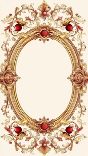 复古华丽金色椭圆装饰框