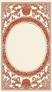 复古花纹椭圆边框装饰图