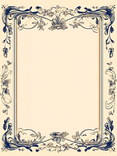 复古花纹装饰边框图案