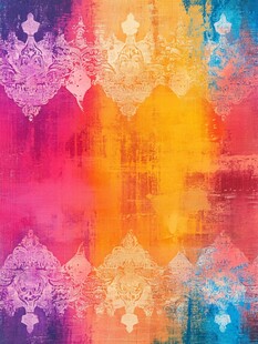 多彩复古花纹艺术背景图