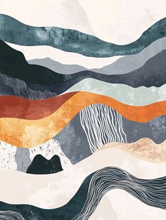 抽象山水风格的艺术图案