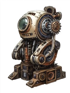复古蒸汽朋克风机械机器人