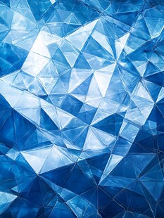蓝色几何多边形立体纹理