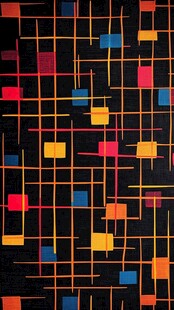 抽象几何彩色方块艺术画