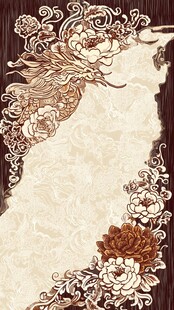 中式凤凰花卉复古装饰图