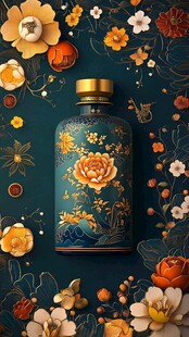 中式典雅香水瓶花卉环绕