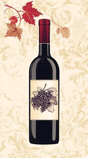 优雅红酒插画