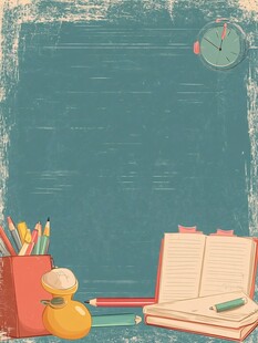 复古风学习场景插画