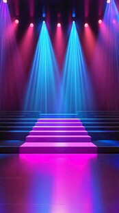 梦幻舞台灯光下的阶梯