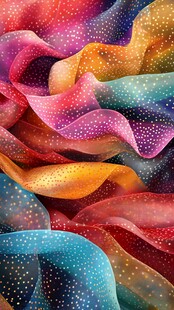 梦幻多彩飘带抽象艺术图
