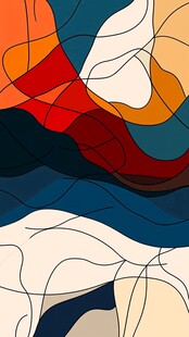 抽象多彩线条几何图案背景