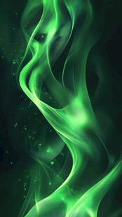 梦幻绿色动感光带背景