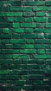 翠绿砖墙纹理 视觉盛宴