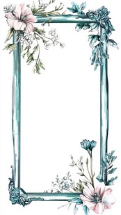 水彩花卉边框装饰元素