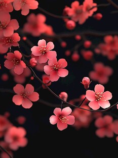 娇艳红樱绽放